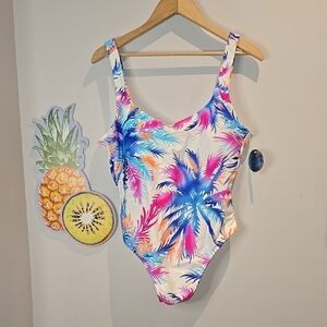 Decree - Colourful Tropical Palm Tree Print Swimsuit​​​​​